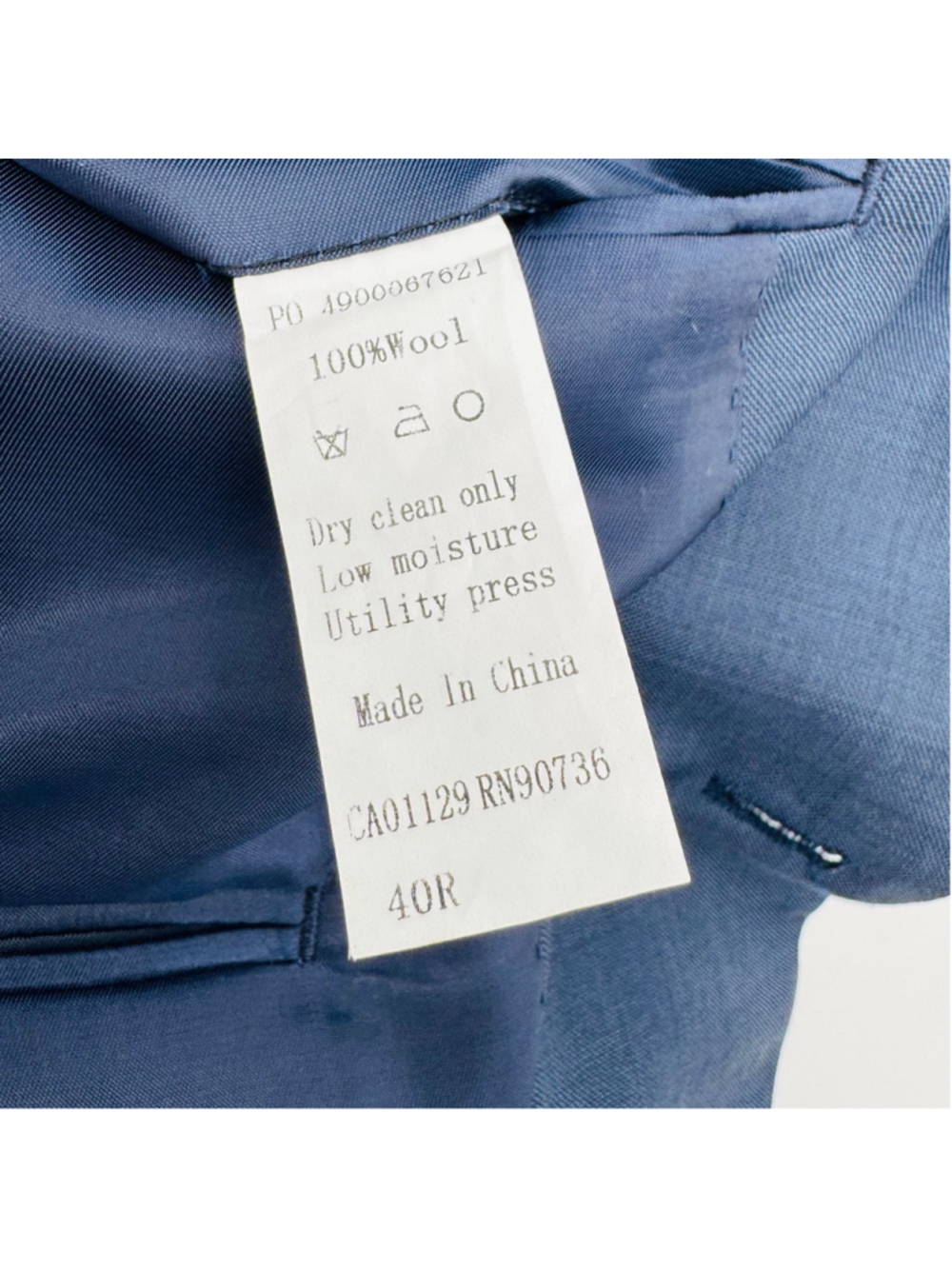 Men's Calvin Klein Slim Fit Blue Suit Standard 40R Jacket 36x30 Pants - Picture 6 of 8